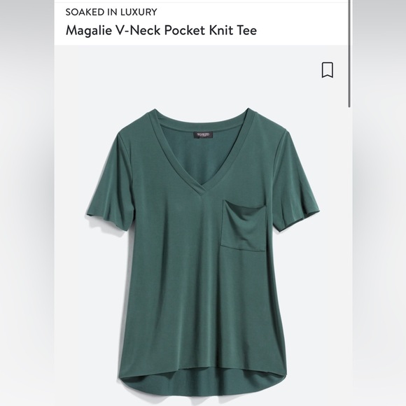 Tops - Soaked Stitchfix Green V Neck Short Sleeve Pocket Raw Hem Tee Shirt medium